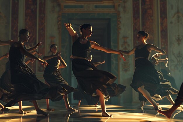 Foto scene di danza e movimento rendering octano k uhd a