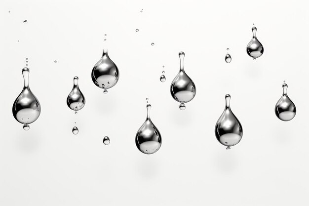 Dance of Water Droplets on Canvas of White On White or PNG Transparent Background