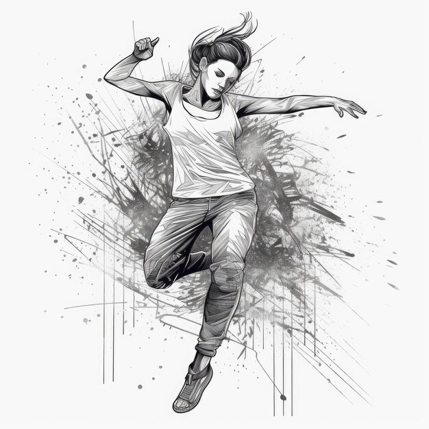 Photo dancer vector illustration for t shirt drawn in adobe illustrator