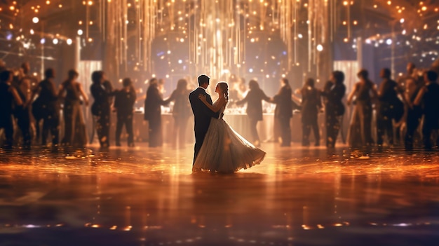 dancing ballroom color dust effect photo realistic made by generative AI