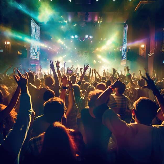 Dancing crowd at a music festival