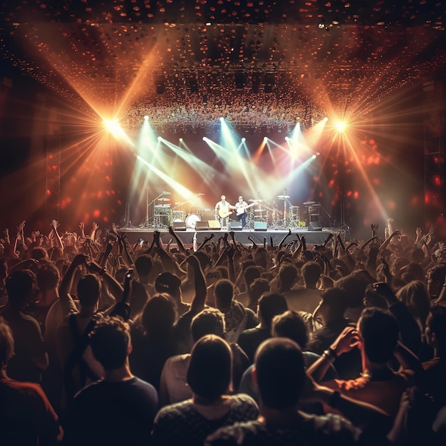 Dancing crowd at a music festival