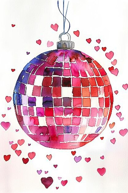 Photo dancing in the dancefloor with colorful reflection discoball and lights