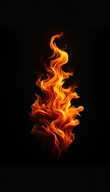 Photo dancing flames on a black background