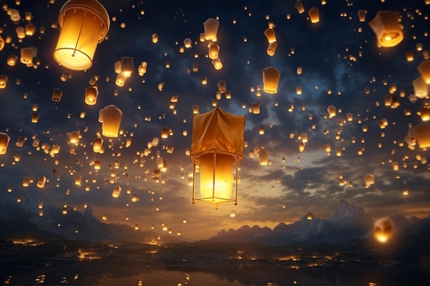 The Dancing Flames of Ramadan Lanterns in the Breeze