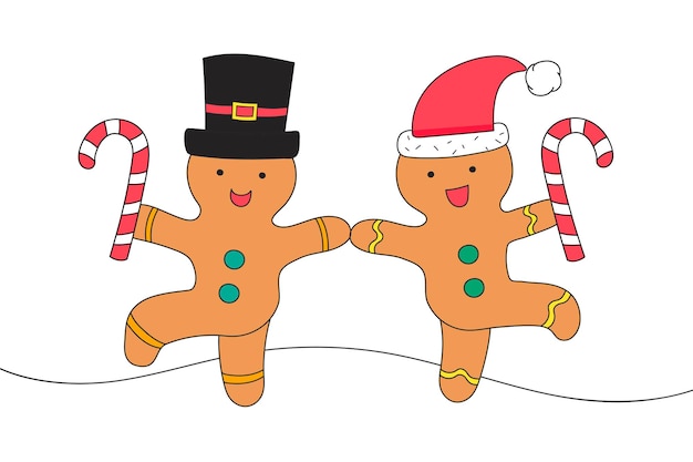 Dancing gingerbread men png transparent background