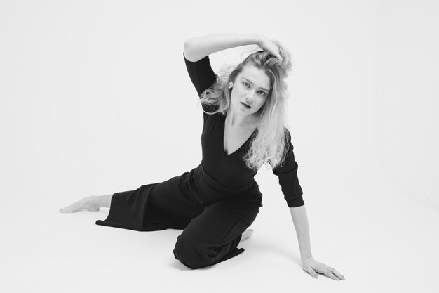 Dancing girl on a white background