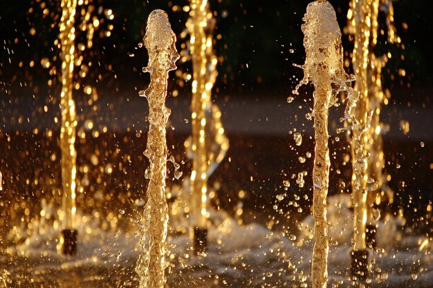 Dancing jumping fountain with dynamic water