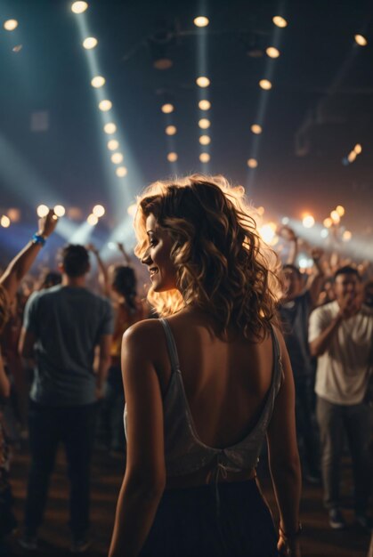 Фото Танцующие люди в музыкальном концерте фотографии сзади
