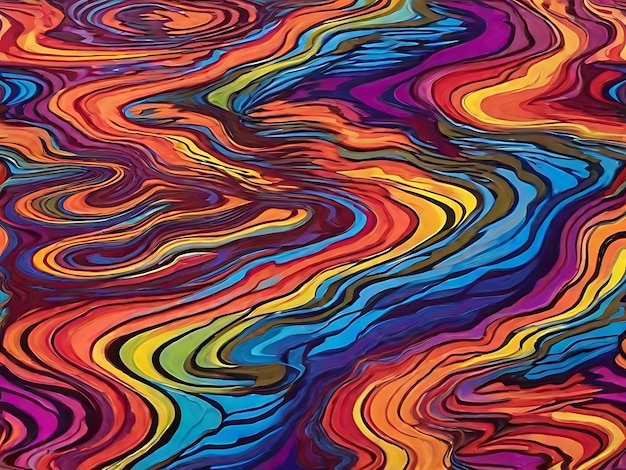 Photo dancing in psychedelic ripples vibrant waves of color transforming reality in an ecstatic symphony