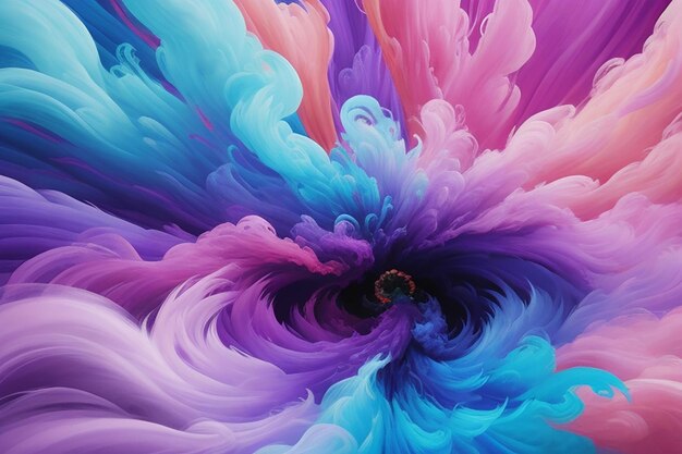 Dancing spectrum vibrant clouds of pink purple and blue in a mesmerizing colorful smoke tapestry