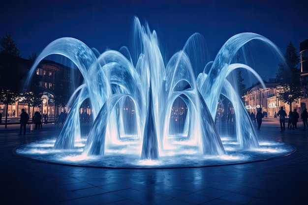 Photo dancing water and illumination