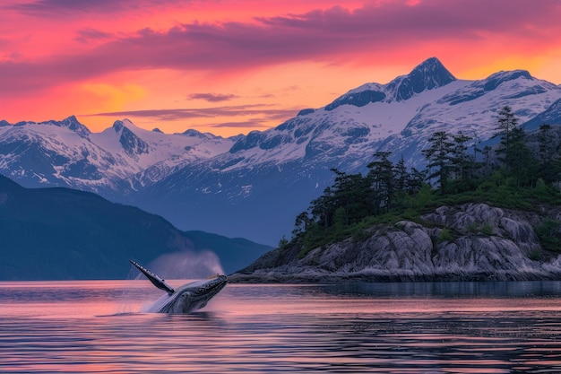 Dancing with the Sunset Humpback Whale Breaching