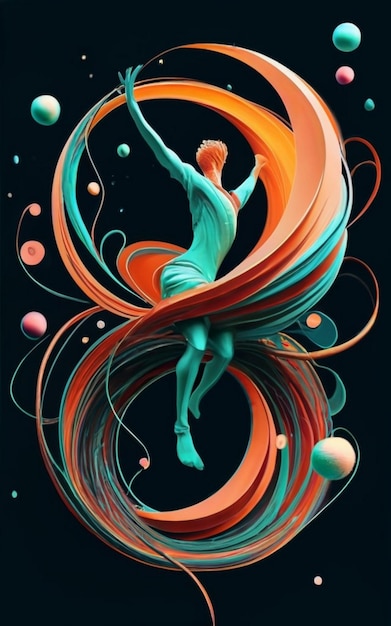 Photo dancing woman in a circle