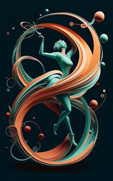 Dancing woman in a circle