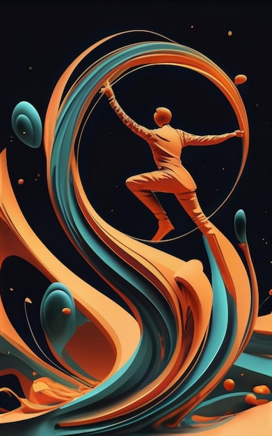 Dancing woman in a circle