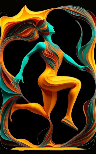 Dancing woman in a circle