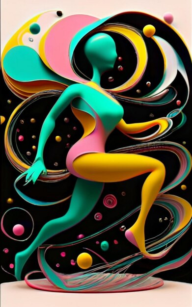 Dancing woman in a circle