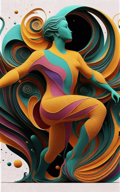 Dancing woman in a circle