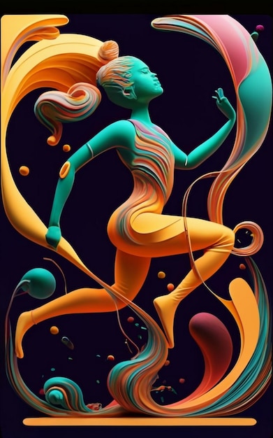 Dancing woman in a circle