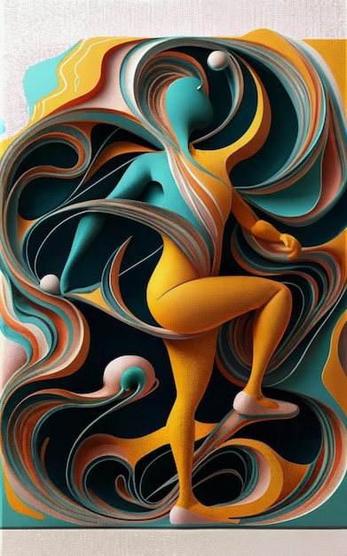 Dancing woman in a circle