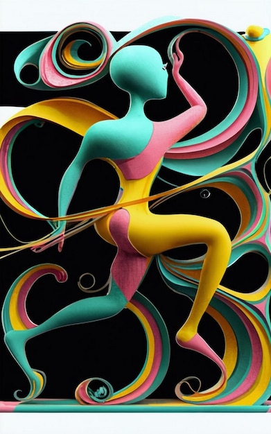 Dancing woman in a circle