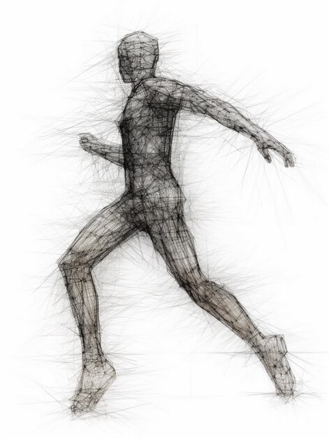 Photo dancing woman sketch illustration