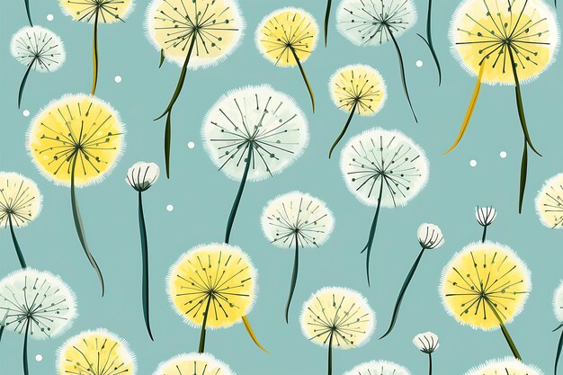 Foto dandelion bloemen patroon naadloos