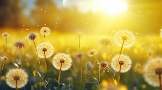 Dandelion floral background