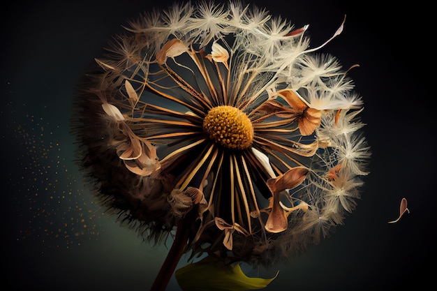 Dandelion flower art style Generative Ai