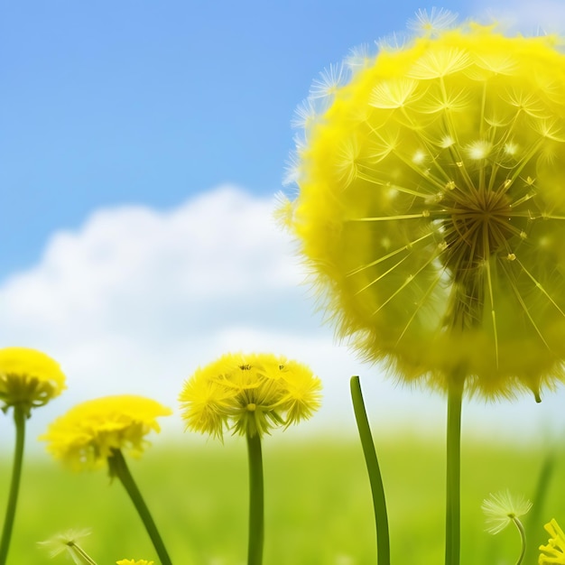 Dandelion Flower background Flower wallpaper image AI Generated