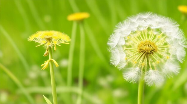 Dandelion flower nature in garden Generative AI