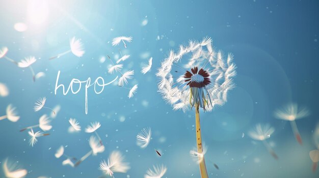 Photo dandelion of hope a bright and inspirational illustration