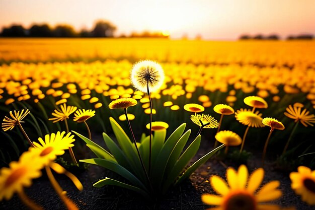 Dandelion photography watching the sunrise and sunset through the dandelion flowers so beautiful