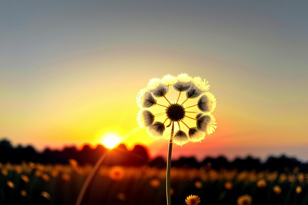 Dandelion photography watching the sunrise and sunset through the dandelion flowers so beautiful