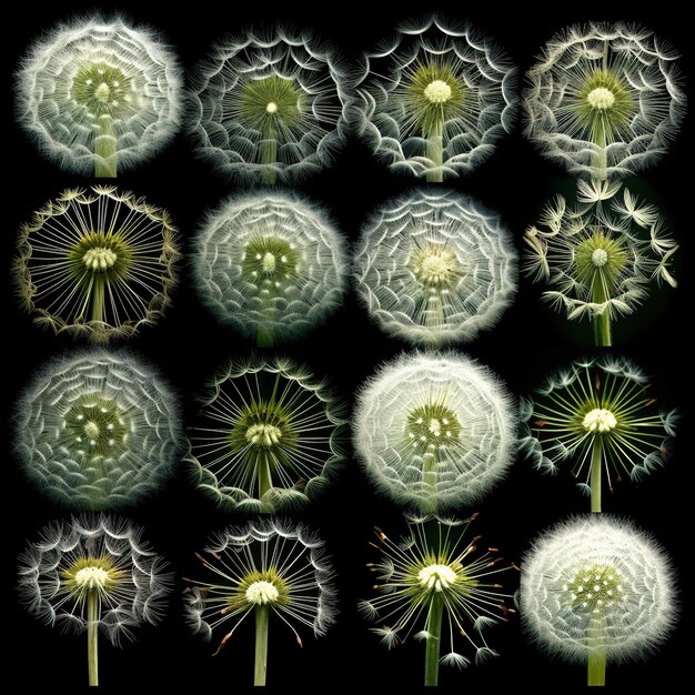 Photo dandelion seamless pattern