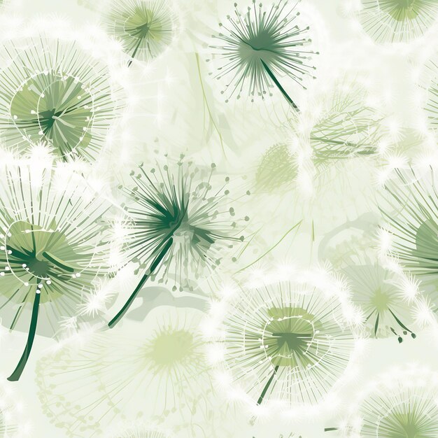 Photo dandelion seamless pattern