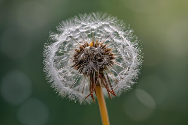 Photo dandelion seed head against blurred background