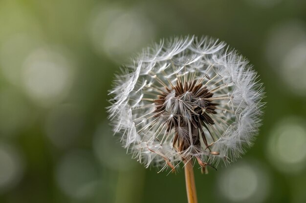 Photo dandelion seed head against blurred background