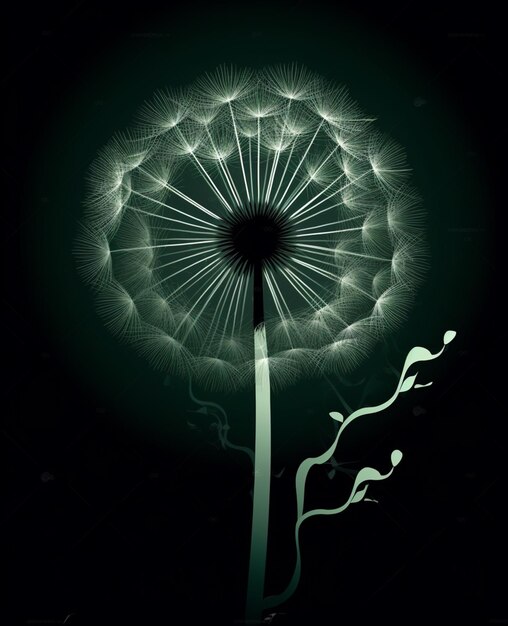 A dandelion that has been blown in the wind.