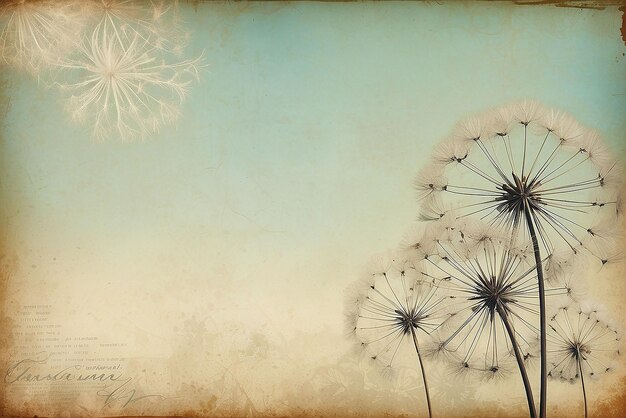 Dandelion vintage background