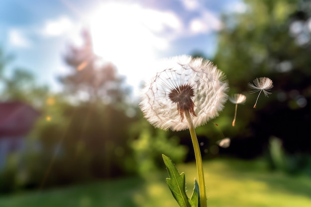 Dandelion in the wind