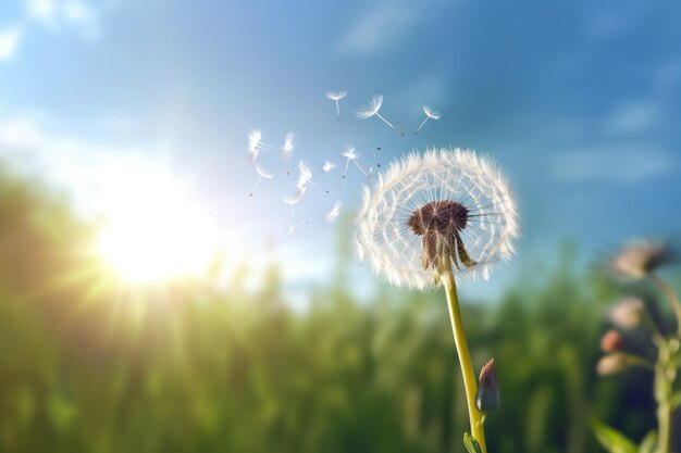 Dandelion in the wind