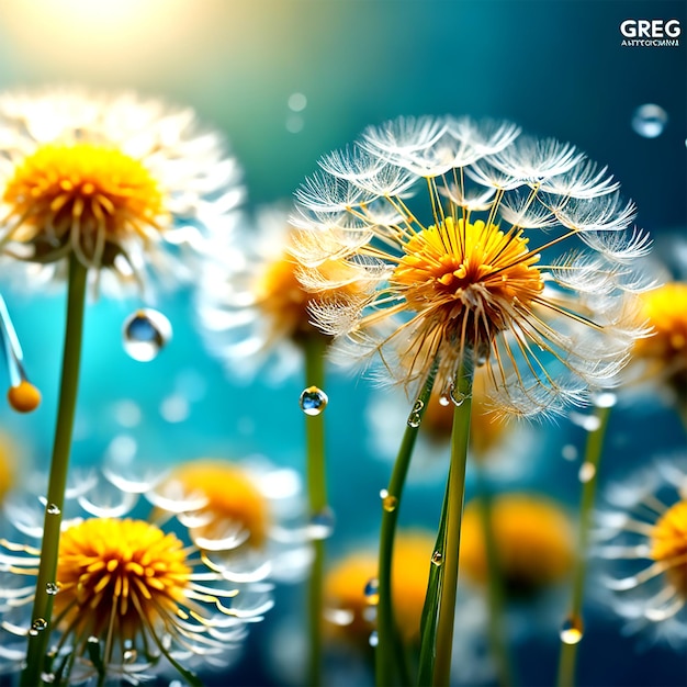 dandelions close up details 8k miki asai macro photography close up hyper detailed trending