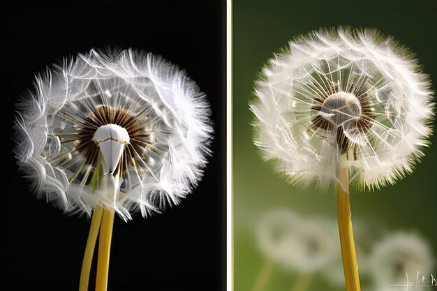 Dandelions Dance of Light and Shadow