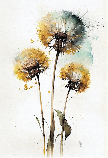 Dandelions watercolor