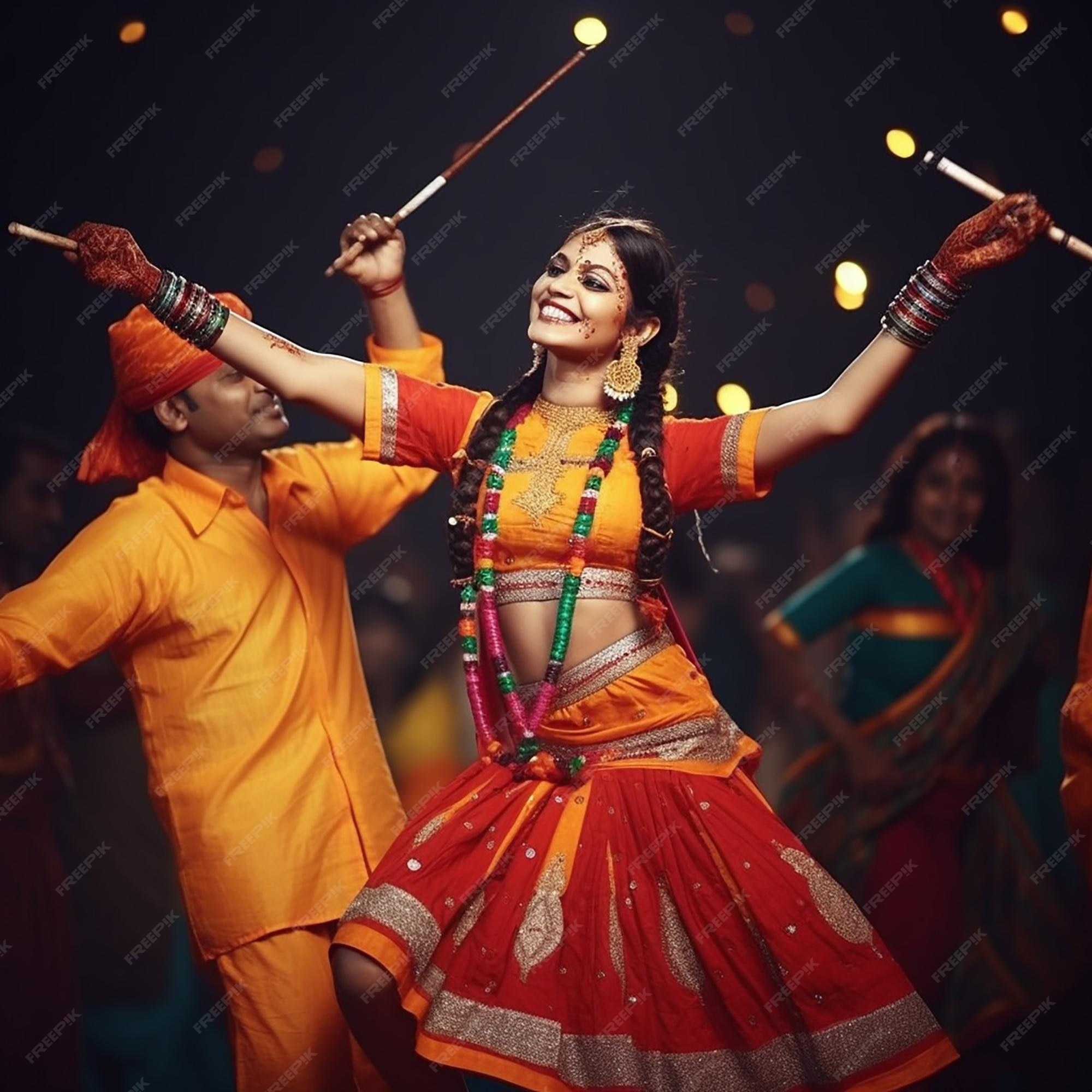 Premium AI Image Dandiya Festival Dandiya Raas Dandiya Navratri