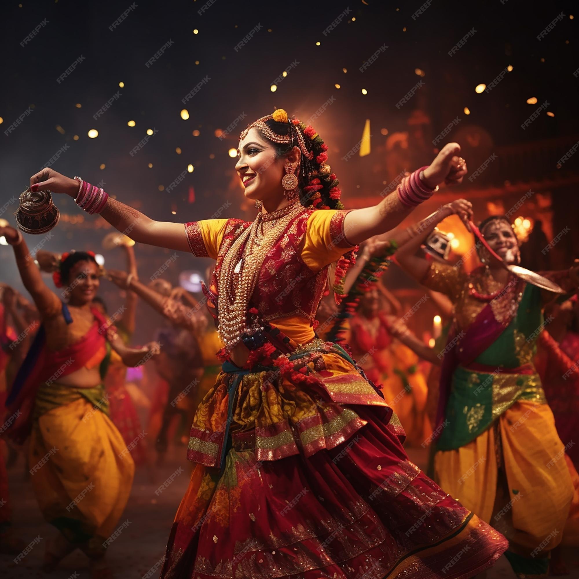 Premium AI Image Dandiya Festival Dandiya Raas Dandiya Navratri