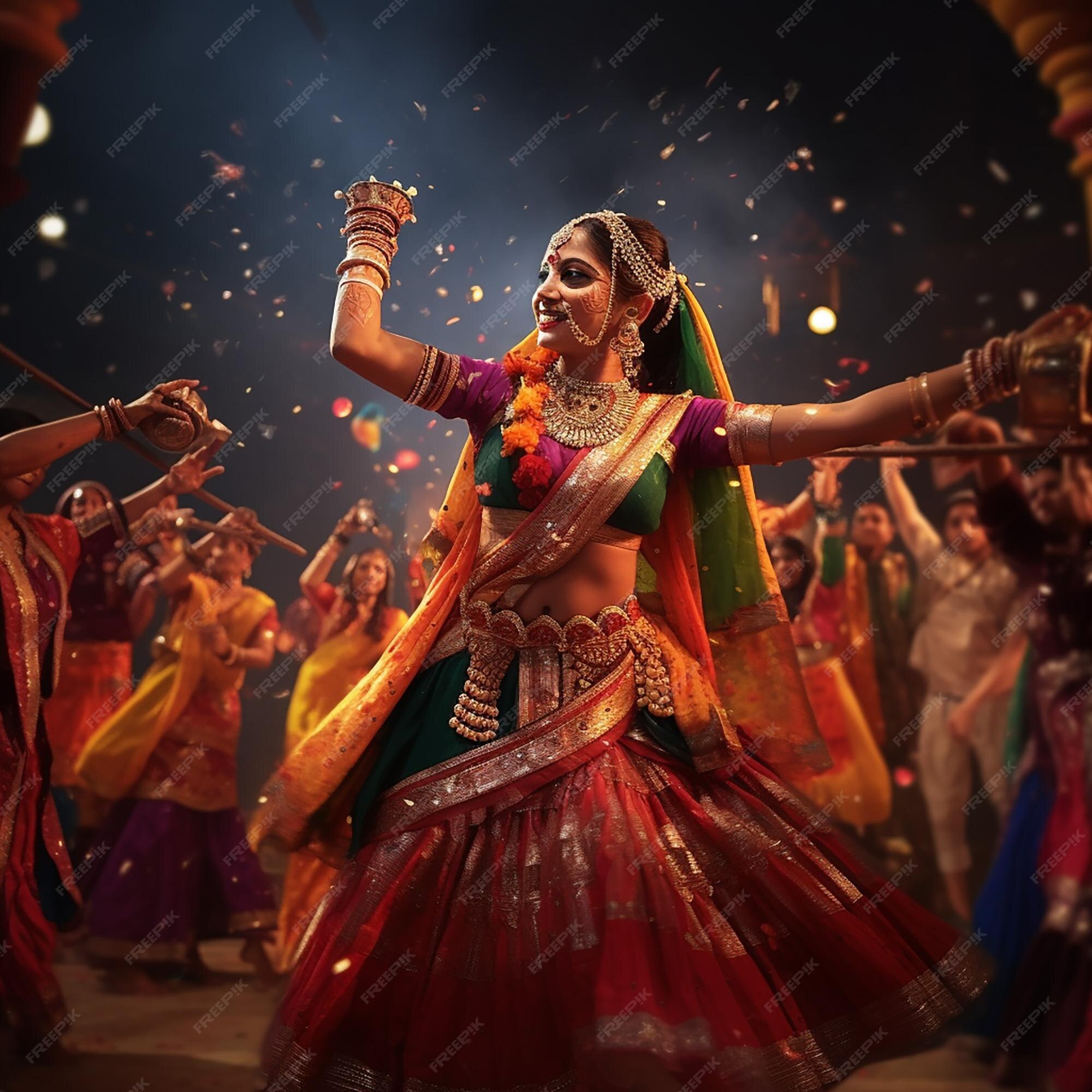 Premium AI Image Dandiya Festival Dandiya Raas Dandiya Navratri