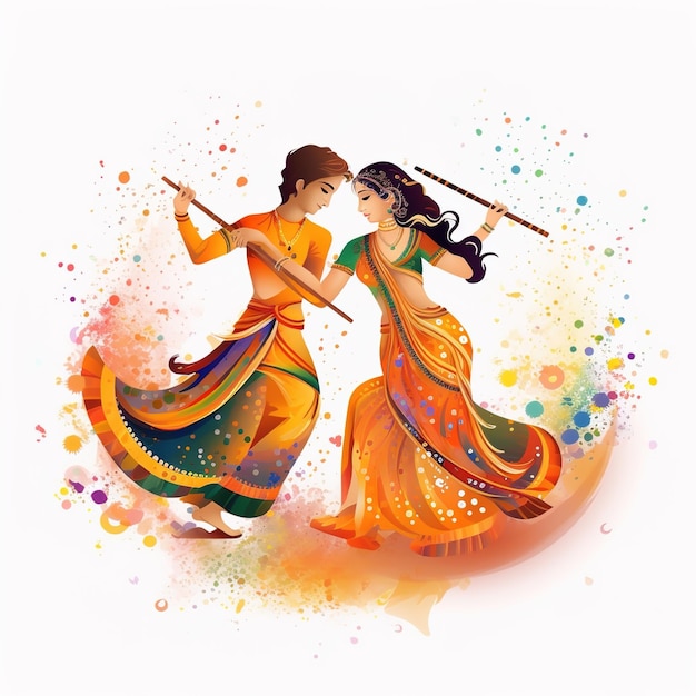 Dandiya-nachtviering op navratri